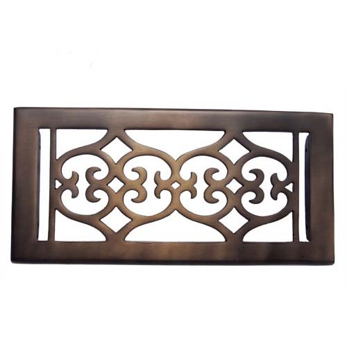 "Flower" Bronze Wall Register with Louver - 4" x 10" (5-5/8" x 11-1/2" Overall)